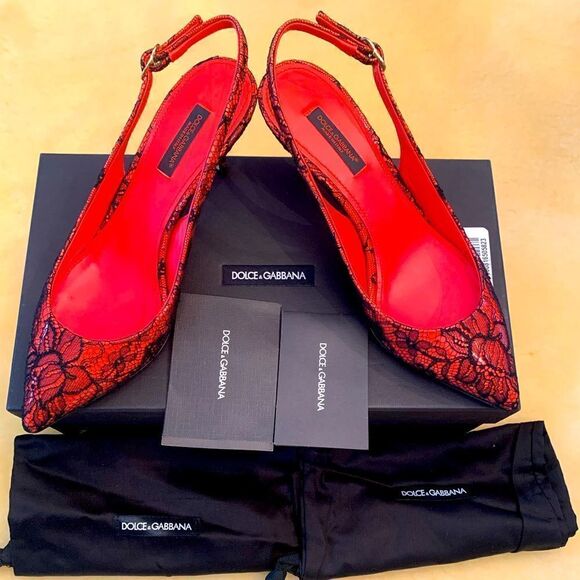 ❤️Dolce&Gabanna sling back leather sandal size EU 36 or US 6, new - Picture 1 of 9